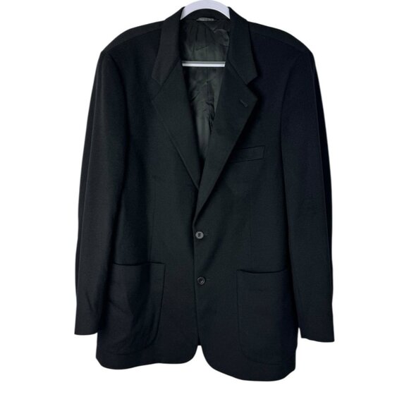Banana Republic Men Blazer Jacket Sport Coat 44R Black Wool Blend Italy READ - Picture 2 of 12
